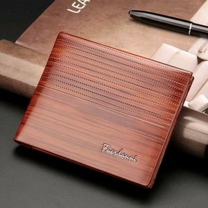 Mens wallet Light Brown Gift vegan leather Bi-fold